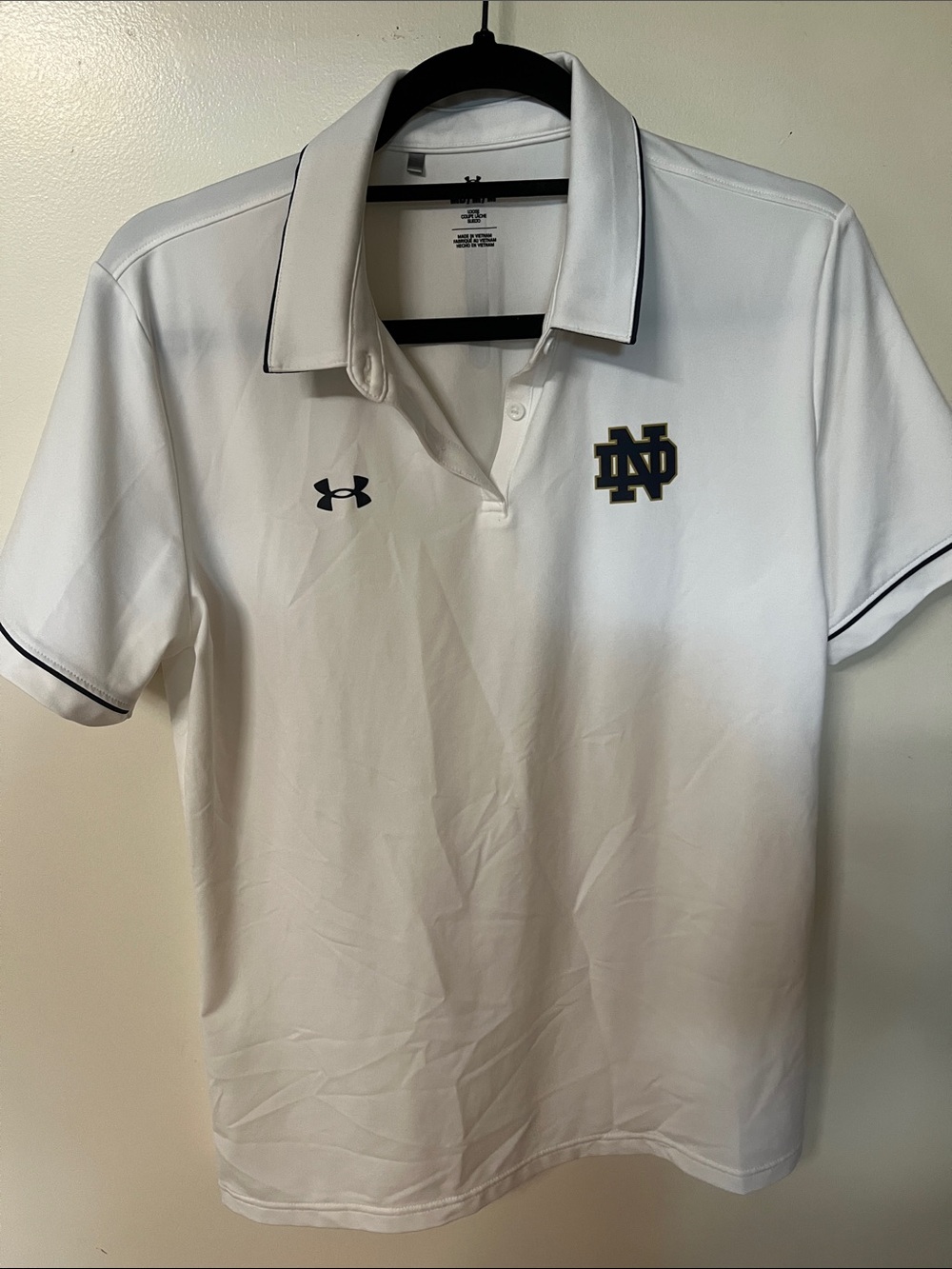 Under Armour Women’s White Polo with Notre Dame Logo